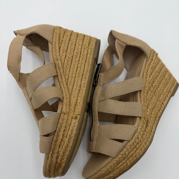 Ralph Lauren Kelcie Wedge Sandal Beige Espadrilles Vacation Resortwear Coastal 6 - Picture 3 of 7